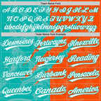 Custom Graffiti Pattern White Orange-Aqua 3D Scratch Two-Button Unisex Softball Jersey