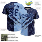 Custom Graffiti Pattern White Navy-Crimson 3D Scratch Two-Button Unisex Softball Jersey