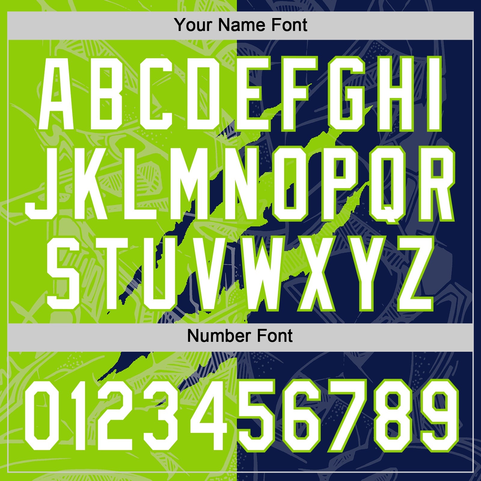 Custom Graffiti Pattern White Navy-Neon Green 3D Scratch Two-Button Unisex Softball Jersey