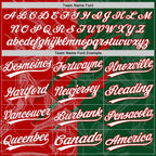 Custom Graffiti Pattern White Green-Red 3D Scratch Two-Button Unisex Softball Jersey