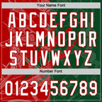 Custom Graffiti Pattern White Green-Red 3D Scratch Two-Button Unisex Softball Jersey