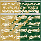 Custom Graffiti Pattern White Green-Old Gold 3D Scratch Two-Button Unisex Softball Jersey