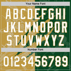 Custom Graffiti Pattern White Green-Old Gold 3D Scratch Two-Button Unisex Softball Jersey