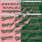 Custom Graffiti Pattern Green-Medium Pink 3D Scratch Two-Button Unisex Softball Jersey