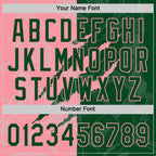 Custom Graffiti Pattern Green-Medium Pink 3D Scratch Two-Button Unisex Softball Jersey