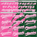 Custom Graffiti Pattern White Green-Pink 3D Scratch Two-Button Unisex Softball Jersey