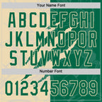 Custom Graffiti Pattern Kelly Green-Cream 3D Scratch Two-Button Unisex Softball Jersey