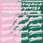 Custom Graffiti Pattern White Kelly Green-Light Pink 3D Scratch Two-Button Unisex Softball Jersey