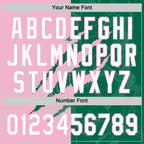 Custom Graffiti Pattern White Kelly Green-Light Pink 3D Scratch Two-Button Unisex Softball Jersey