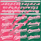 Custom Graffiti Pattern White Kelly Green-Neon Pink 3D Scratch Two-Button Unisex Softball Jersey