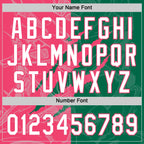 Custom Graffiti Pattern White Kelly Green-Neon Pink 3D Scratch Two-Button Unisex Softball Jersey