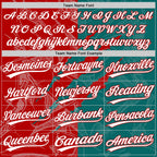 Custom Graffiti Pattern White Teal-Red 3D Scratch Two-Button Unisex Softball Jersey