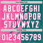 Custom Graffiti Pattern White Teal-Pink 3D Scratch Two-Button Unisex Softball Jersey