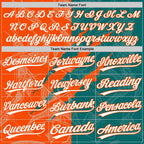 Custom Graffiti Pattern White Teal-Orange 3D Scratch Two-Button Unisex Softball Jersey
