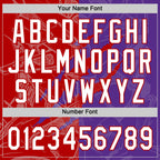 Custom Graffiti Pattern White Purple-Red 3D Scratch Two-Button Unisex Softball Jersey