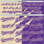 Custom Graffiti Pattern Purple-Cream 3D Scratch Two-Button Unisex Softball Jersey