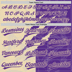 Custom Graffiti Pattern Purple-Cream 3D Scratch Two-Button Unisex Softball Jersey