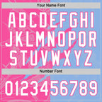 Custom Graffiti Pattern White Light Blue-Pink 3D Scratch Two-Button Unisex Softball Jersey