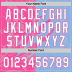 Custom Graffiti Pattern White Light Blue-Pink 3D Scratch Two-Button Unisex Softball Jersey