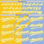 Custom Graffiti Pattern White Light Blue-Yellow 3D Scratch Two-Button Unisex Softball Jersey