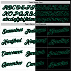 Custom Black White-Kelly Green Split Fashion Performance T-Shirt