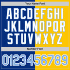 Custom Royal Light Blue-Yellow Split Fashion Performance T-Shirt