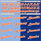 Custom Royal Orange-Light Blue Split Fashion Performance T-Shirt