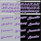 Custom Black Purple-Gray Split Fashion Performance T-Shirt