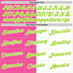 Custom White Neon Green-Pink Split Fashion Performance T-Shirt