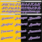 Custom Black Purple-Yellow Split Fashion Performance T-Shirt
