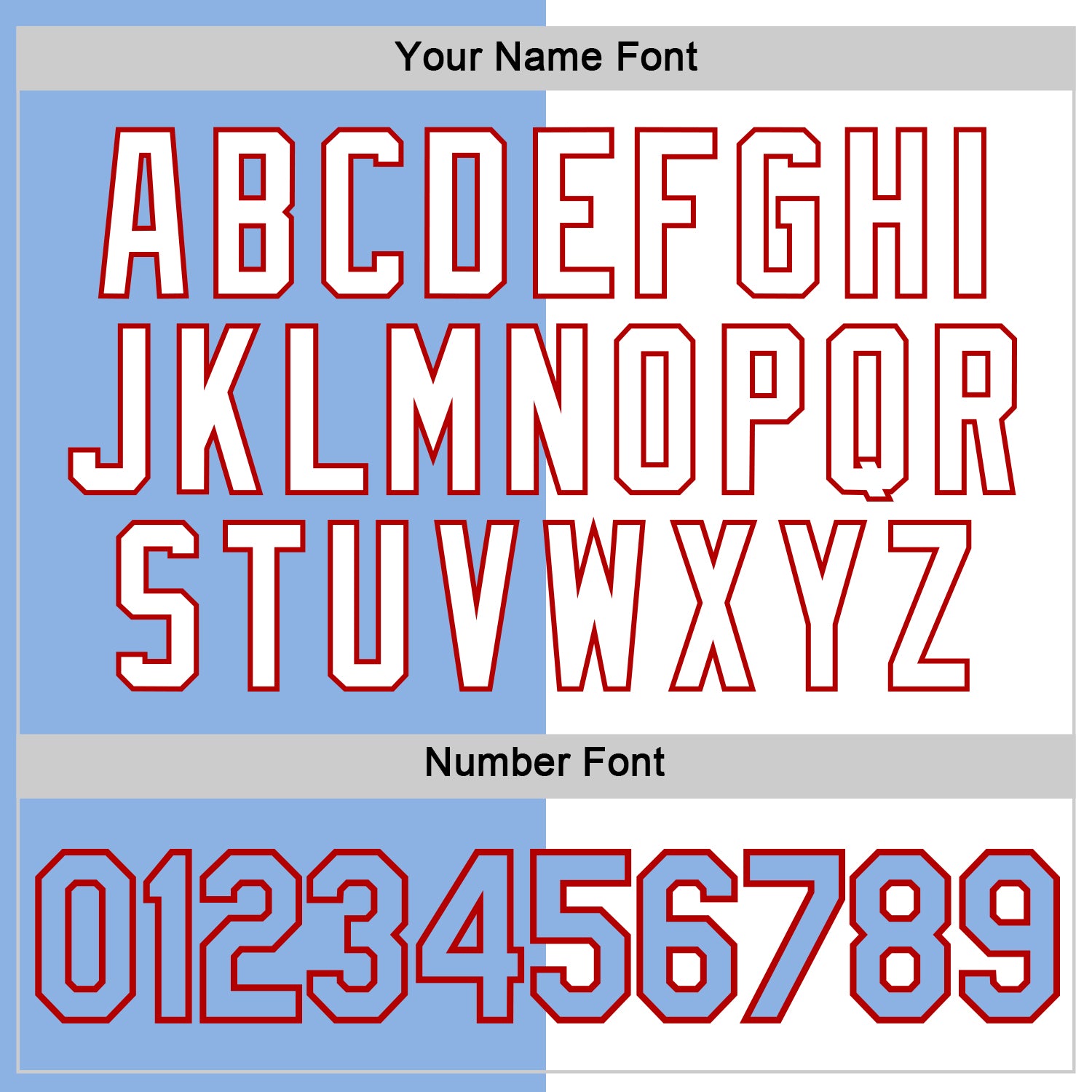 Custom Light Blue White-Red Split Fashion Performance T-Shirt