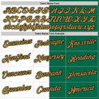 Custom Kelly Green Old Gold-Black Split Fashion Performance T-Shirt