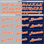 Custom Navy Orange-Gray Split Fashion Performance T-Shirt