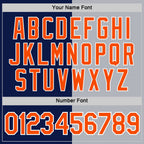 Custom Navy Orange-Gray Split Fashion Performance T-Shirt