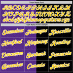 Custom Black Yellow-Purple Split Fashion Performance T-Shirt