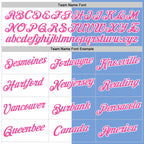 Custom Powder Blue Pink-White Split Fashion Performance T-Shirt