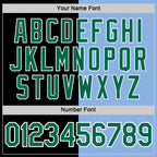 Custom Black Kelly Green-Light Blue Split Fashion Performance T-Shirt