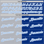 Custom Royal Light Blue-Gray Split Fashion Performance T-Shirt