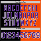 Custom Black Purple-Orange Split Fashion Performance T-Shirt