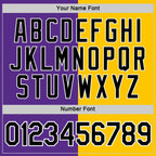 Custom Purple Black-Yellow Split Fashion Performance T-Shirt