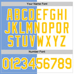 Custom Powder Blue Yellow-White Split Fashion Performance T-Shirt