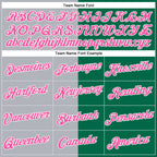 Custom Kelly Green Pink-Gray Split Fashion Performance T-Shirt