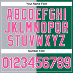 Custom Kelly Green Pink-Gray Split Fashion Performance T-Shirt