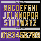 Custom Black Old Gold-Purple Split Fashion Performance T-Shirt