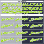 Custom Navy Neon Green-Gray Split Fashion Performance T-Shirt