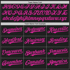 Custom Black Sky Blue Deep Pink-White Authentic Split Fashion Baseball Jersey