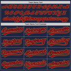 Custom Navy Red Old Gold-White Split Ripped Pattern Baseball Pullover Sweatshirt Hoodie