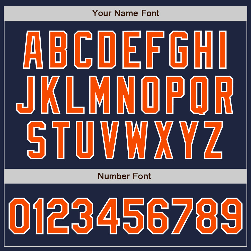 Custom Navy Orange-White Split Ripped Pattern Baseball Pullover Sweatshirt Hoodie