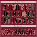 Custom Crimson Black Cream-White Split Ripped Pattern Baseball Pullover Sweatshirt Hoodie