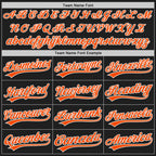 Custom Black Orange-White Split Ripped Pattern Baseball Pullover Sweatshirt Hoodie
